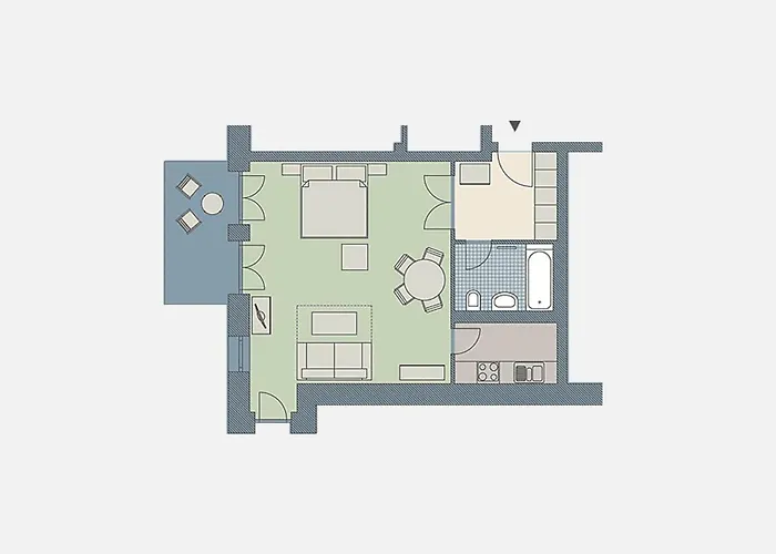 Apartment Kaiservillen - 1-raum-ferienwohnung Mit Terrasse Dg21